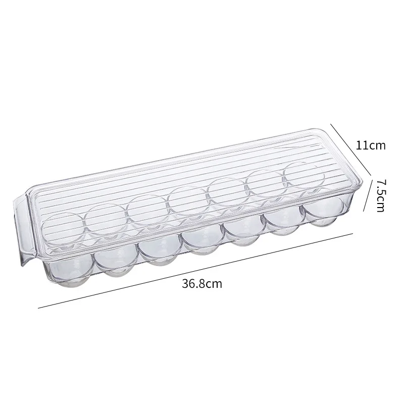 

Hot Selling Transperant PET Material Stackable Refrigerator Fridge Egg Storage Holder, Transparent
