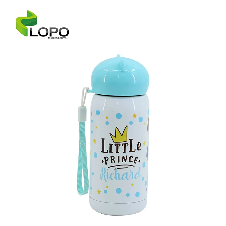 

Hot Selling  Sublimation Blanks Bear Shape with Lid Stainless Steel Kids Water Bottle, Pink/blue