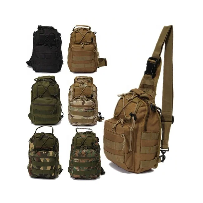 

Heavy Duty Fashion Multi function Convenient Outdoor Crossbody Shoulder Sling Bag Army Sling Tactical Chest Bag, More than 10 colors for reference