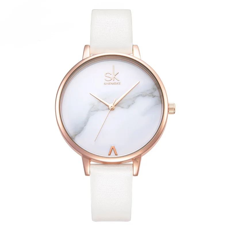 

Shengke Top Brand Fashion Ladies Watches Thin Casual Strap Watch Reloj Mujer Marble Dial SK, 3 colors for you choose