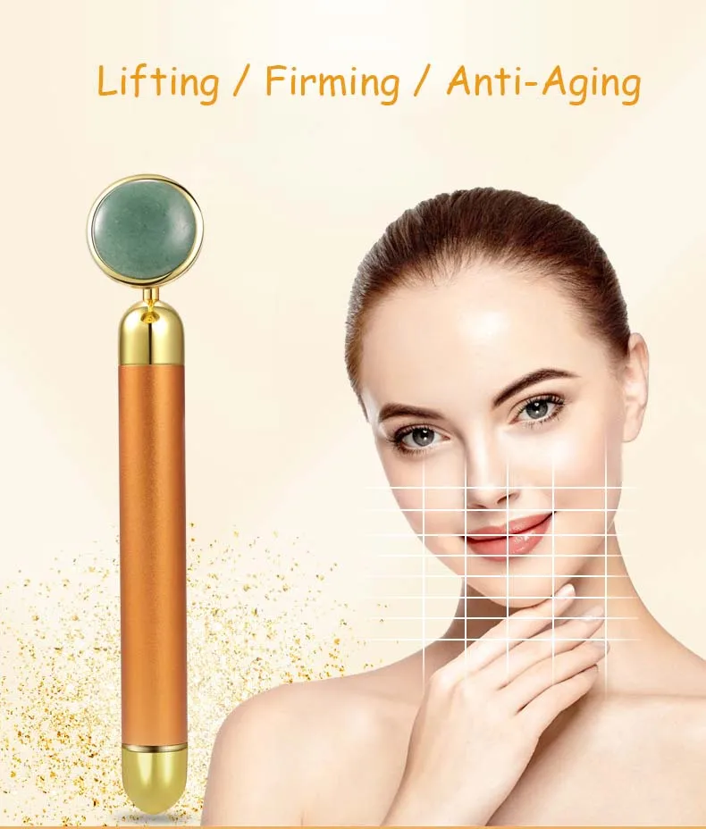 
Handheld Natural Aventurine Jade Roller Anti-aging Facial Massage For Home Use 