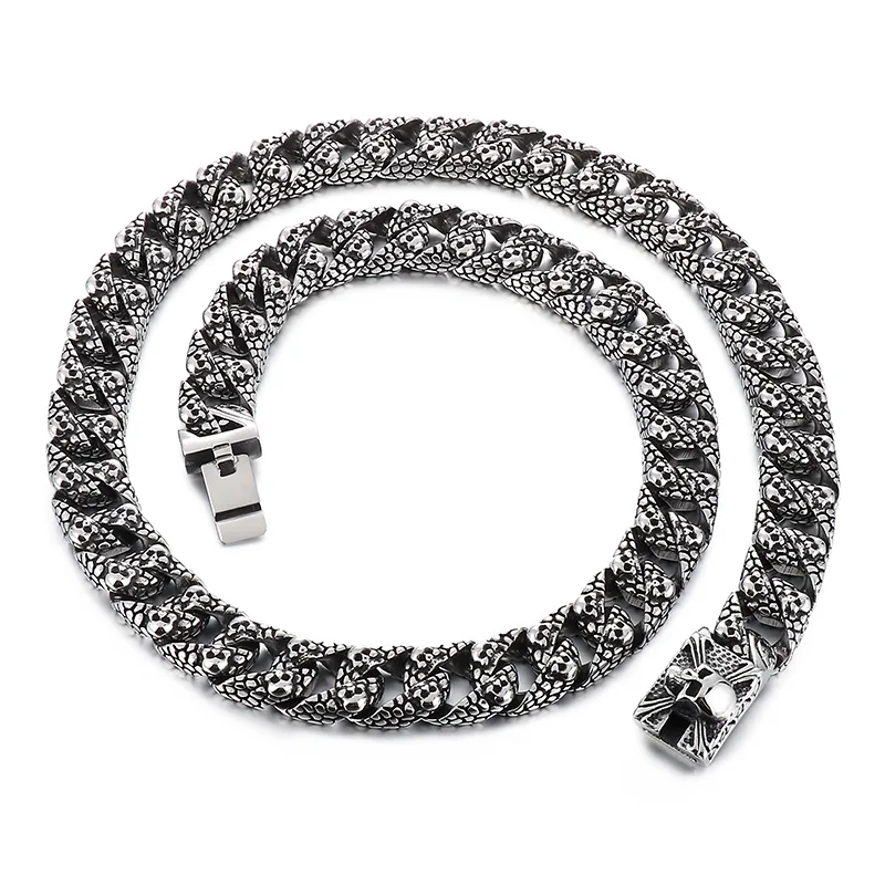 KALEN 70cm Fine Jewelry Necklaces Stainless Steel Punk Style Link Skull Charms Fashion Necklaces for Men