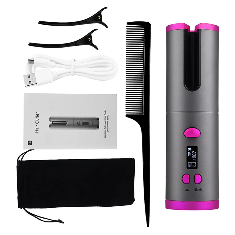 

Drop Shipping Hair Styling Tools Mini Portable Usb Rollers Heatless Silk Wireless Cordless Auto Rotate Automatic Hair Curler