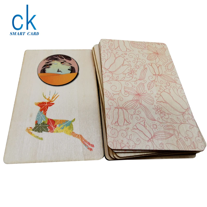 

Full Colour Printing Wood Laser Engraving Card Small Blank Wood Business Gift Cards