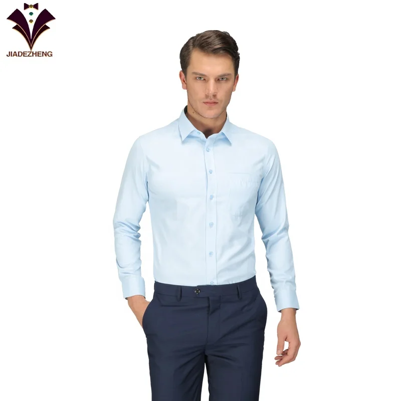 Wholesale Slim Fit Custom 100% Cotton Long Sleeve Classic Men Formal Designer Dress Work Shirts For Business
