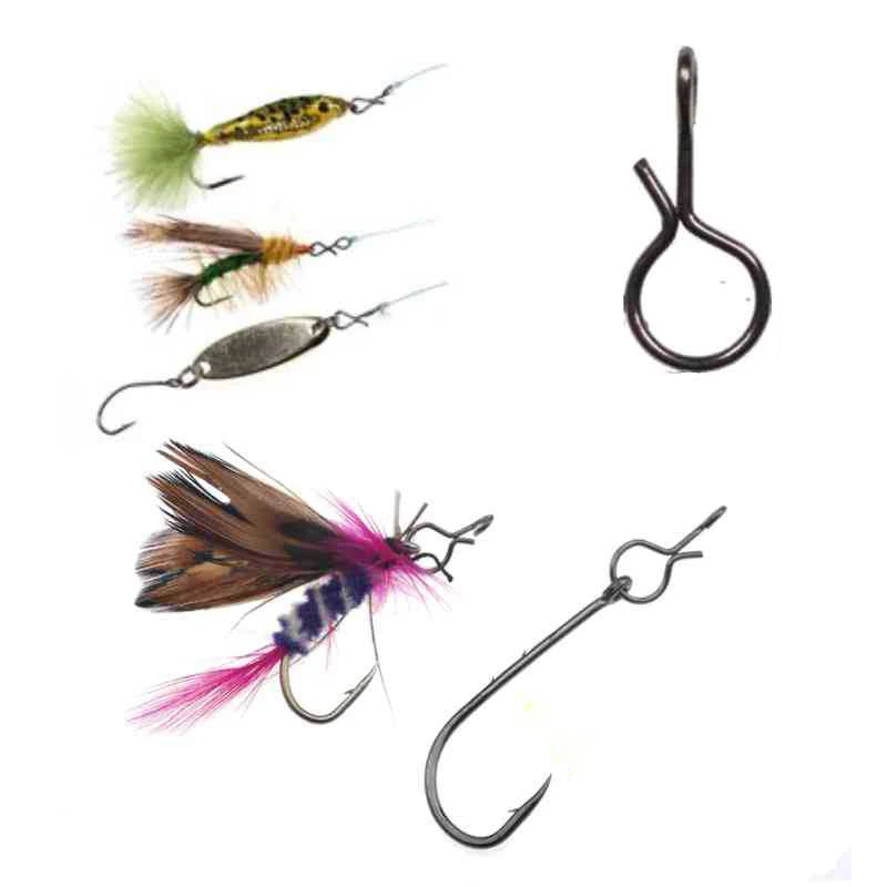 

Free Shipping Fly Fishing Clip Fish No Knot Fast Snaps Stainless Steel Quick Change Connect clip for Flies Jigs Lures 500Pcs