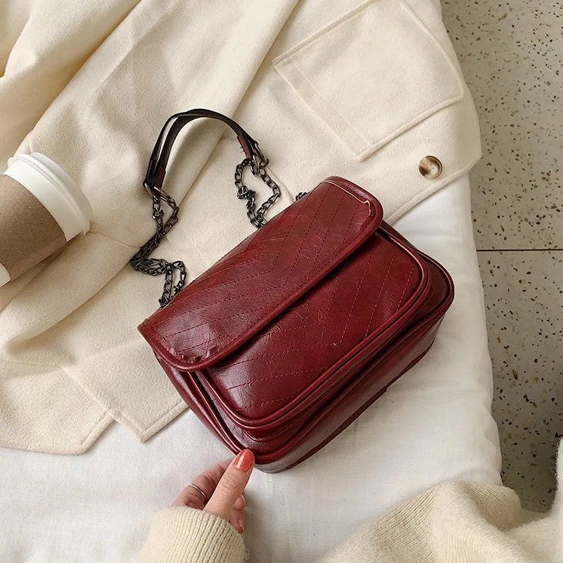 

High Quality Top Sale Pu Leather Fashion Solid Color Tote Women Hand Bags Handbags Fashion Chain Crossbody Bags For Ladies 2021