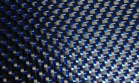 Blue&Silver Metallic reflection mixed fabric cloth 210gsm 50*100cm Carbon fiber 