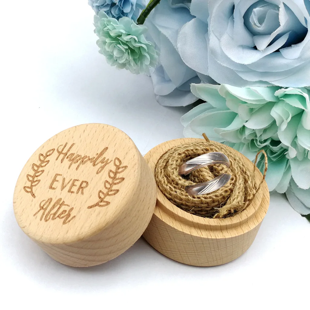 

Eco Friendly Jewelry Ring Box Wooden Wedding or Engagement Ring Box Custom Logo Creative, Customized