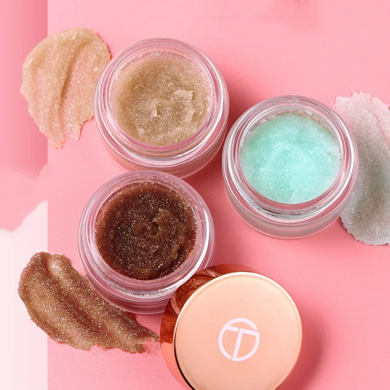 

2020 Pink Salt Scrub Natural sugar lip face scrub cream, 3 colors