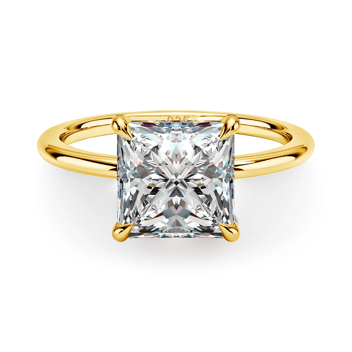 Fine Jewellery 925 Sterling Silver Ring Princess Cut 0.8 Carats 1.5 Carats Moissanite Engagement Ring