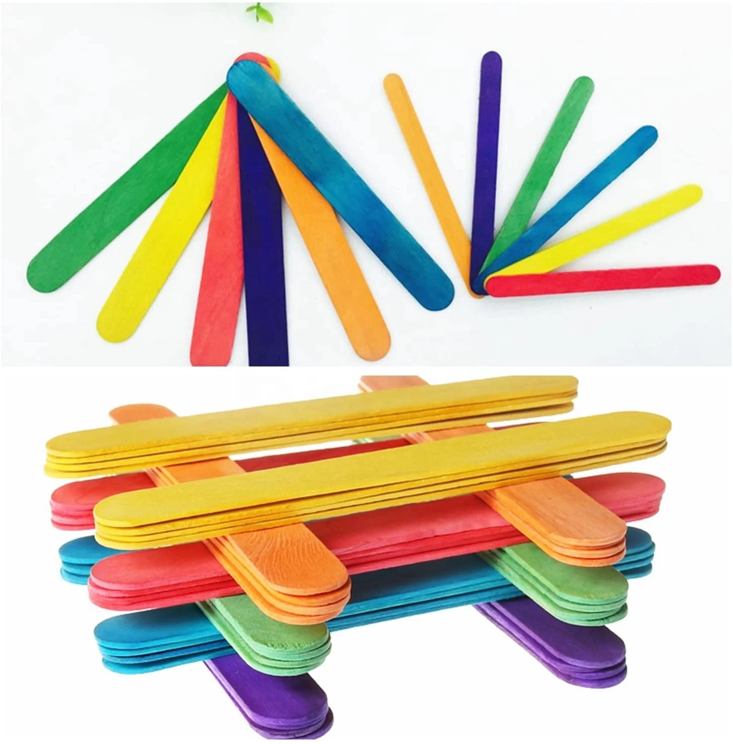 

Best Selling 200 Piece Jumbo Colored Craft Sticks