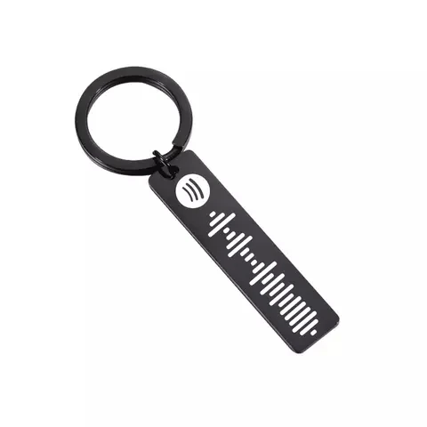 

Personalized Custom Laser Logo Stainless Steel Music Scan Code Keychain, 4 colors