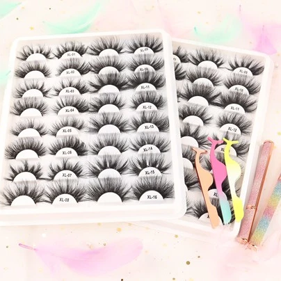 

25mm Mink Eyelashes Private Label Thick Mink eyelash Chinese Wholesale Vendor, Natural black