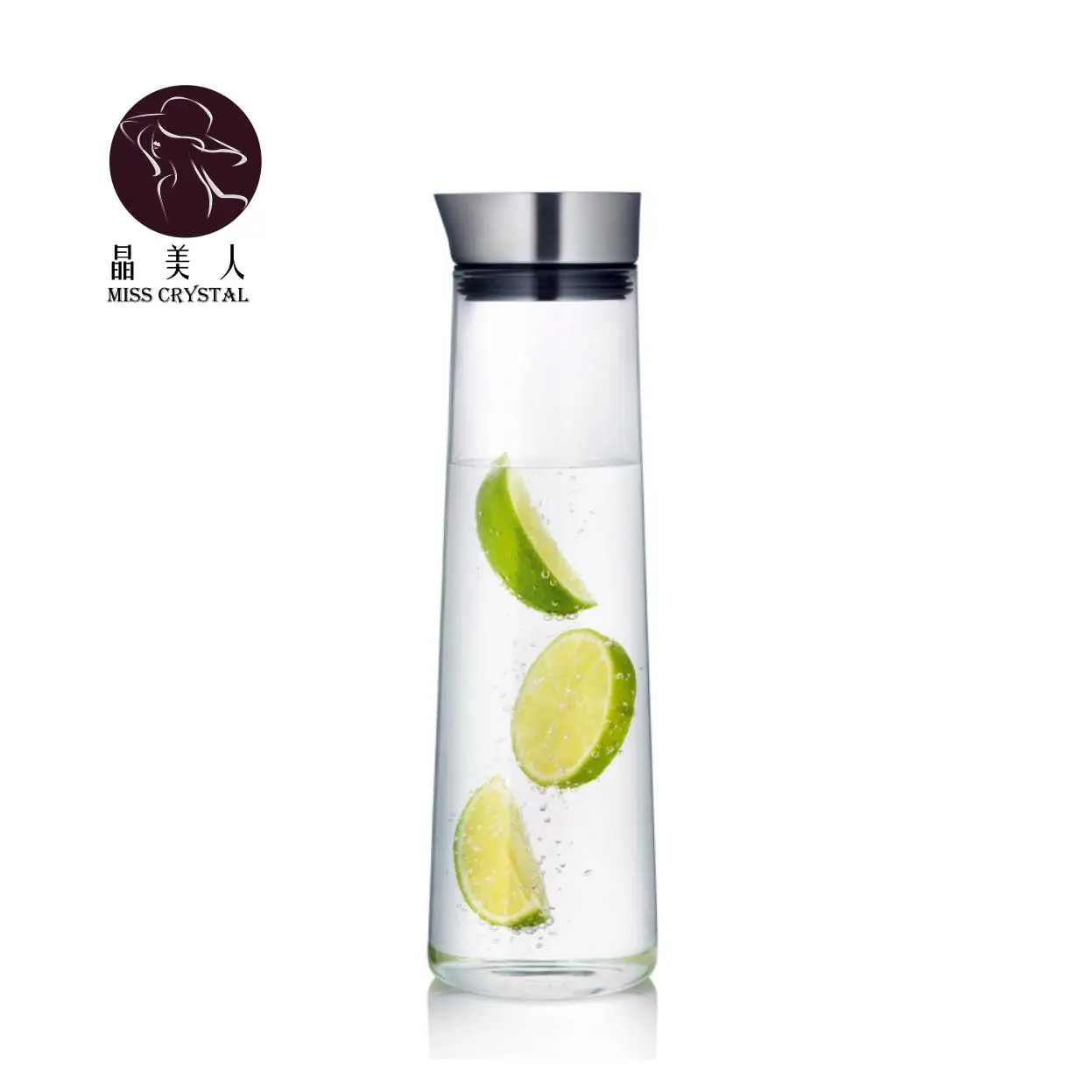 

1L/1.5L Thickened Water Jug With Stainless Steel Lid Cold Boiling Water Juice Glass Pitcher Bottle with Filter