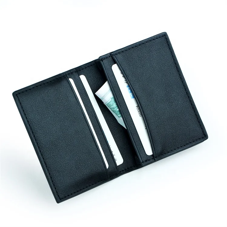 

Men's card holder leather /small ultrathin business card case/ card wallet, Black(accept customized)