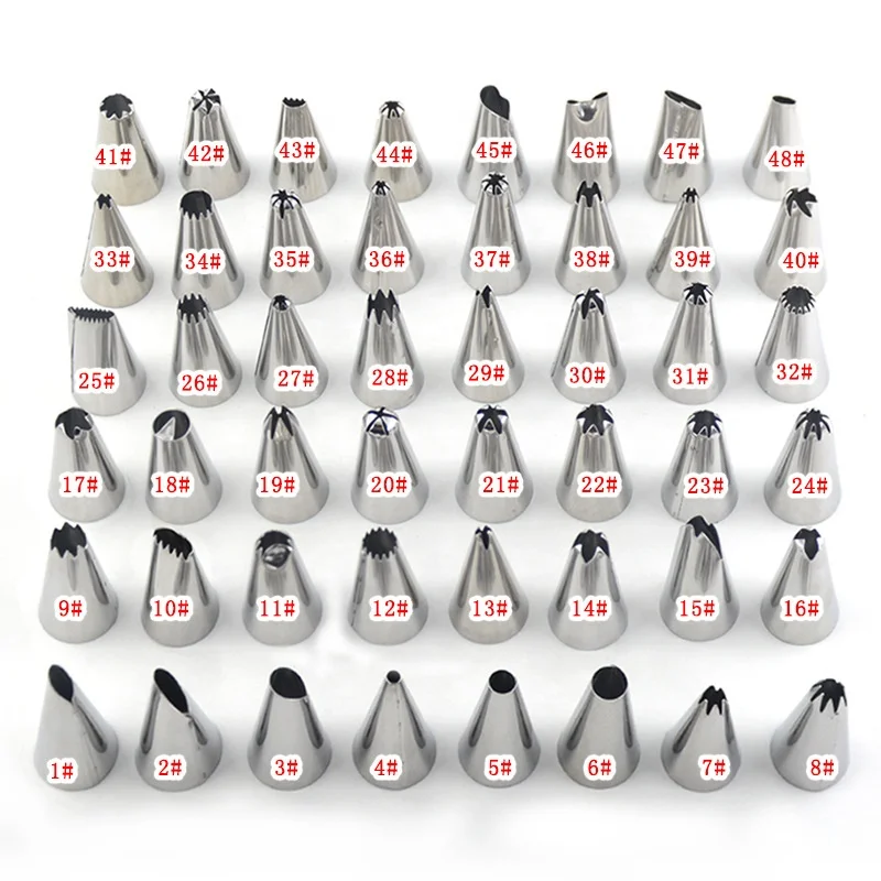 

48pcs different shapes stainless steel cookie cutter pastry nozzles pastry tube in baking