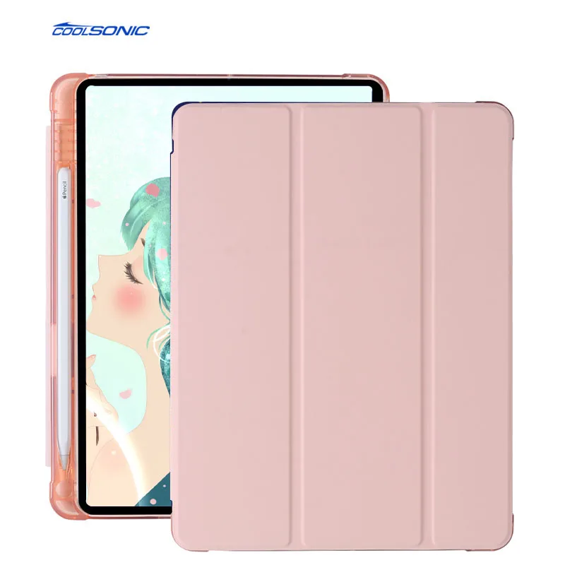 

Customized design TPU Back Cover Pencil Holder for tablets case iPad Air3 /Pro 10.5, Multi colors