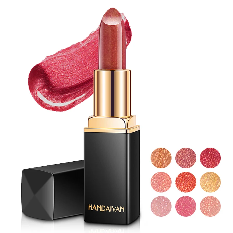 

HANDAIYAN Hot Sexy Lipgloss Liquid Lipstick glitter Colors Set Waterproof Long Lasting Wholesale Nude Lipgloss Private Label