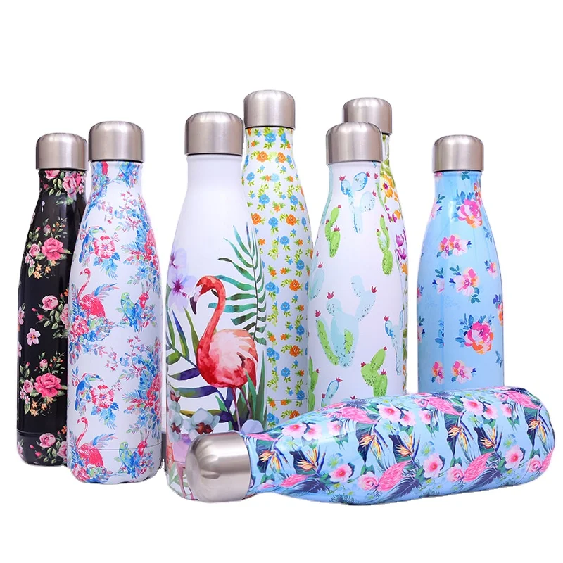 

RTS Colorful Double Wall Thermal Vacuum Flask 18/8 Stainless Steel Cute Hot Water Bottles, Customized color acceptable