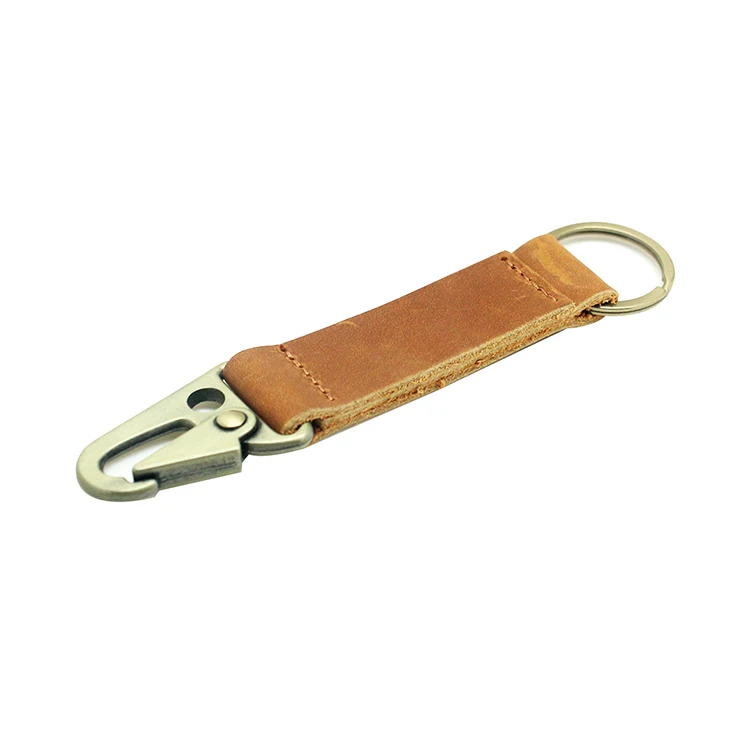 

Custom Engraved Logo Luxury Cowhide Blank KeyChain Premium Genuine Leather Keychain