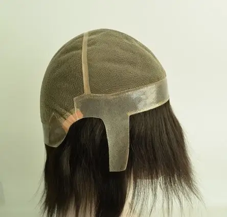 

new arival stock hair wig indian human hair wig with clear PU all around full natural human hair wig