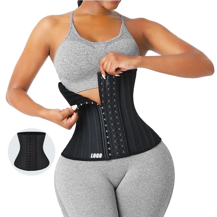 

HEXIN In Stock Women Adjustable Hooks ummy Control 25 Steel Bones Latex Shaper Waist TrainER