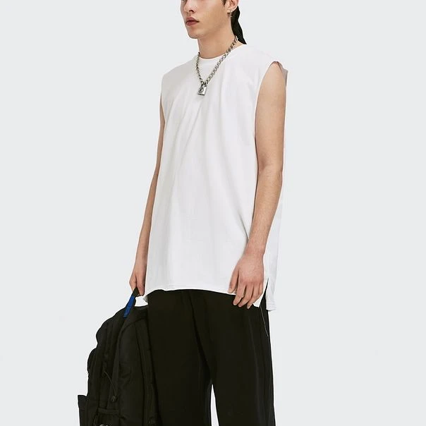 

Sleeveless shirt summer oversized fashion plain casual and comfortable cotton men's vest