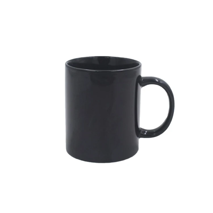Personalized cheap logo printing blanks matt black coffee mug
