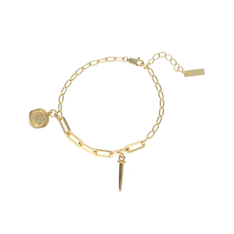 

Heavy Bracelet Square Chain SNOOPY Dog 925 Gold Plated 18K Cute Bracelets