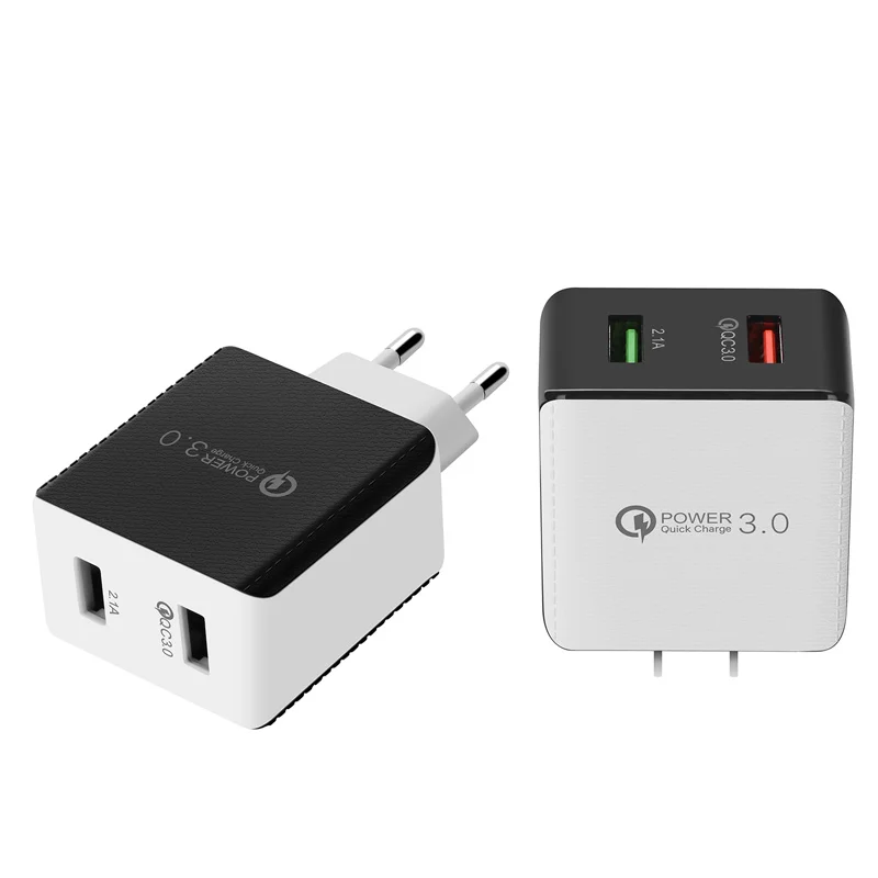 

Electronic Charger QC 3.0 Universal 2 Port 5V2.4A USB travel fast charger for cell mobile phone for iphone for type c