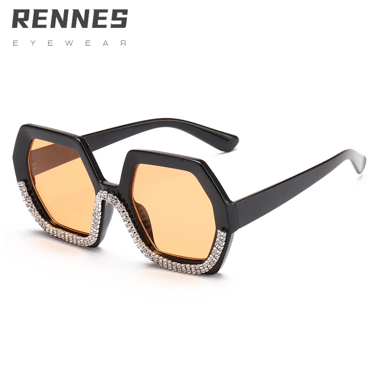 

RENNES Custom 2020 Hot Sale Street Beat Sunglasses 2020 Women Fashion rhinestone glasses