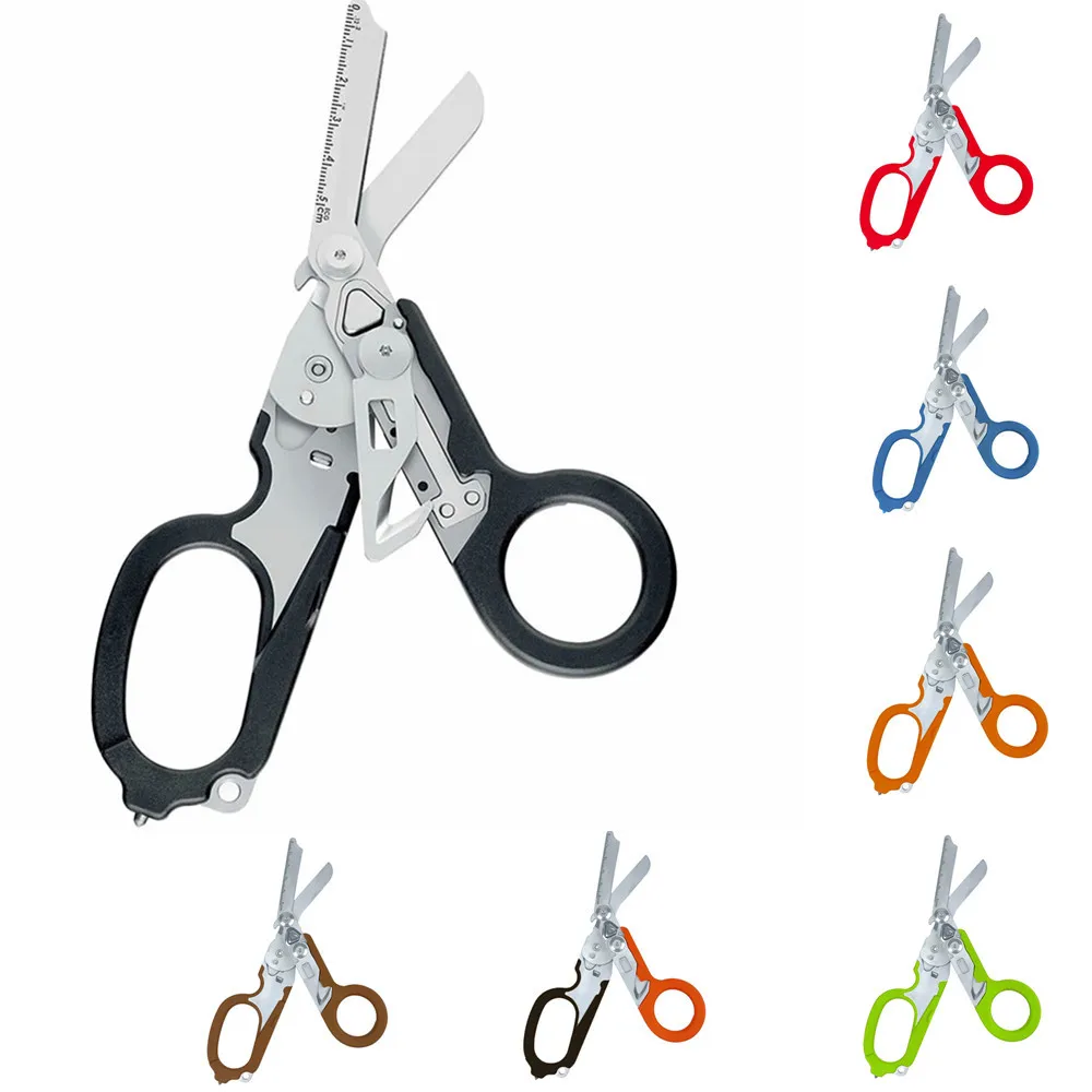 Outdoor Sports 6 In 1 Wholesale Outdoor Emergency Response Scissors Essentials Multi-Function Scissors Tool