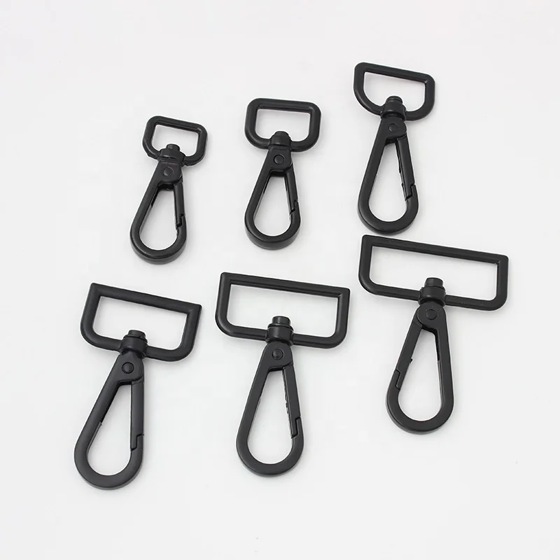 

Nolvo World Dark black 6 size 13-16-20-25-32-38 mm metal accessories for handbag zinc alloy swivel snap hook for bag parts