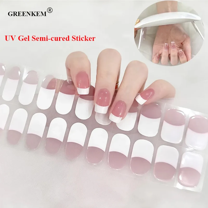 

Custom Semi Cured Gel Nail Wraps Stickers with the Lamp to Cure UV Gel Nail Sticker