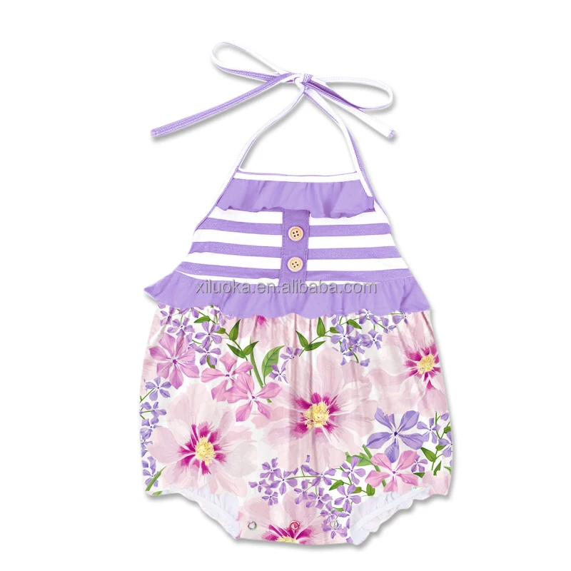 

Newborn Summer Infant Boutique Clothing Baby Floral Bubble Romper