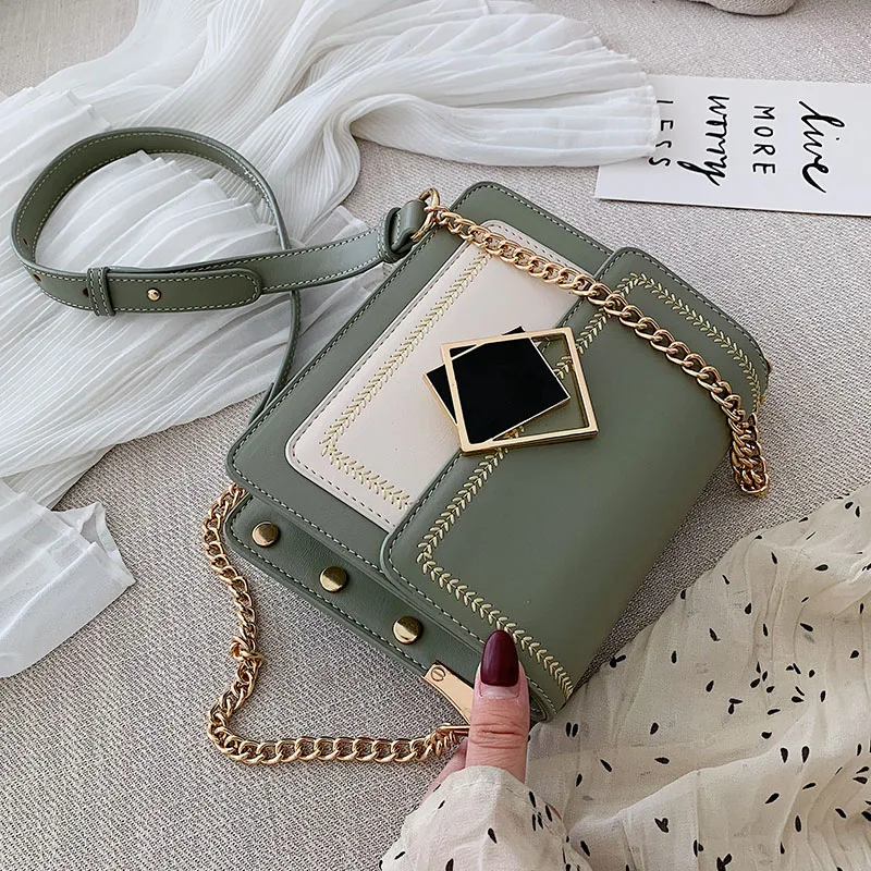 

2021 Small Special Lock Design Chain Pu Leather Crossbody Bags women handbag newest leather shoulder bag, 12kinds