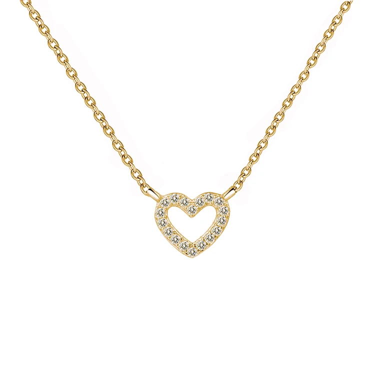 

14k Gold Plated Necklace Zircon Heart Necklace for Women