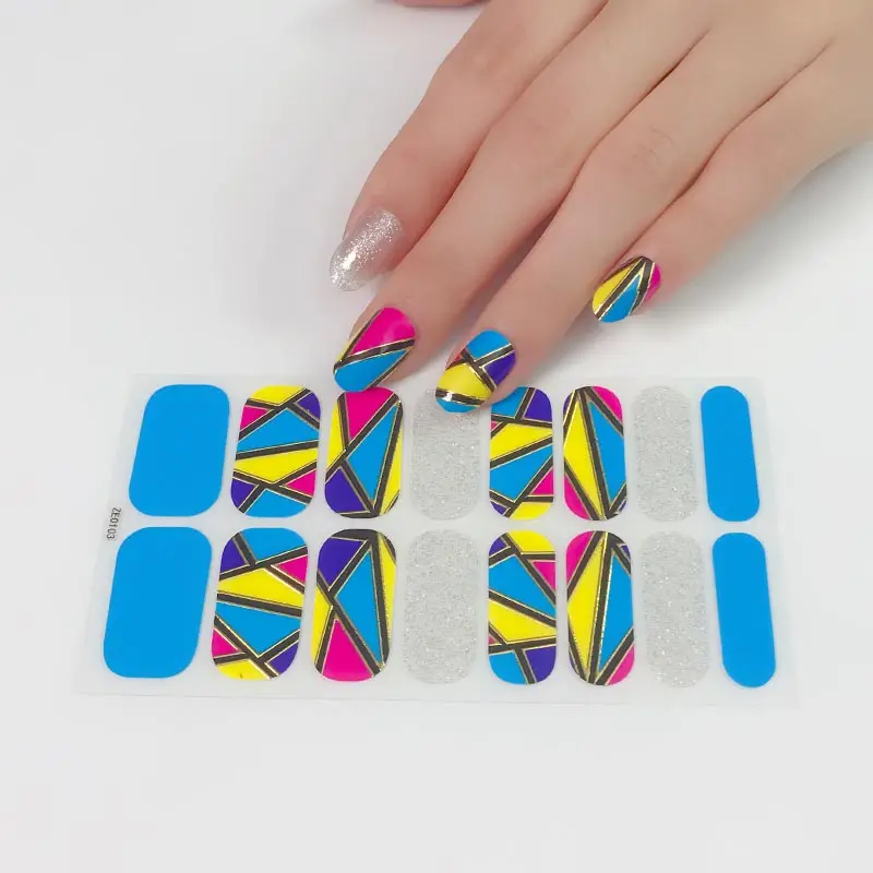 

Wholesale Custom fashion nail wraps for girl nail stickers flowers, Colorful