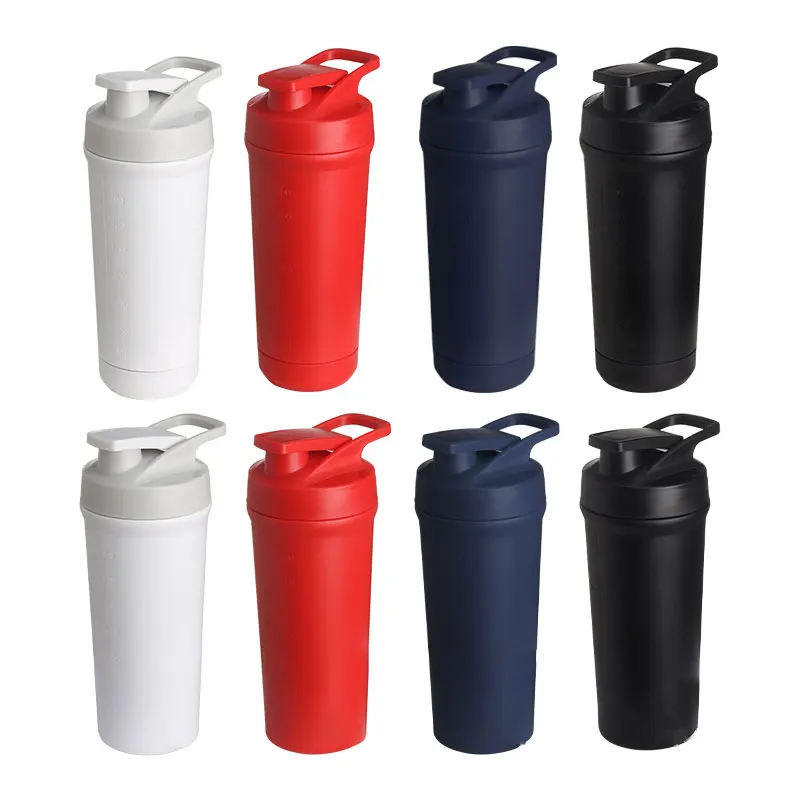 

Wholesale-shaker-bottle Sport Shaker Gym 304 Stainless Steel Water Bottle Classic Powder Shaker Bottle