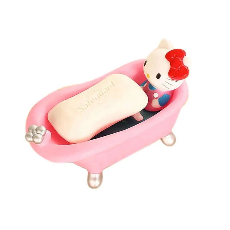 

HOMETREE Bathroom Soap Dish Cute Cartoon Pink Cat Creative Child Baby Bathing Floatable Soap Dish Bathtub Accessories