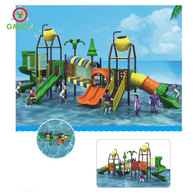 

water playground plastic water slide children water park on sale JMQ-G129A, Red yellow blue orange green etc