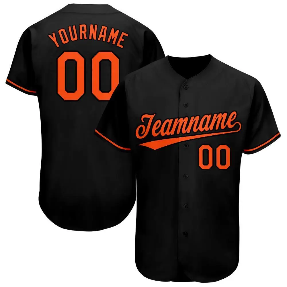 

Custom Black Orange STITCHED Embroidery Baseball Jersey Men Kids Women For Any Name Any Number Any logo