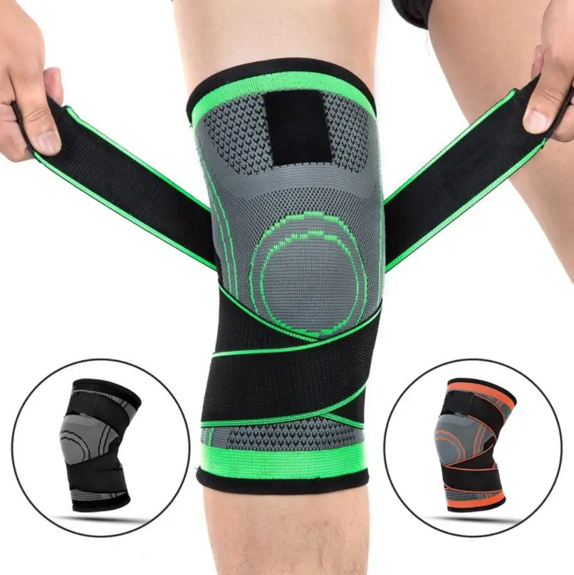 

Sport Kneepad Pressurized Elastic Knee Pads Support Sleeve Basketball Brace Protective Gear, As picture