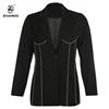 Custom Logo 2019 Black Patch Safe Reflective Strap Women Oversize Blazer Female Casual Coats Office Ladies Outerwear Chic Tops