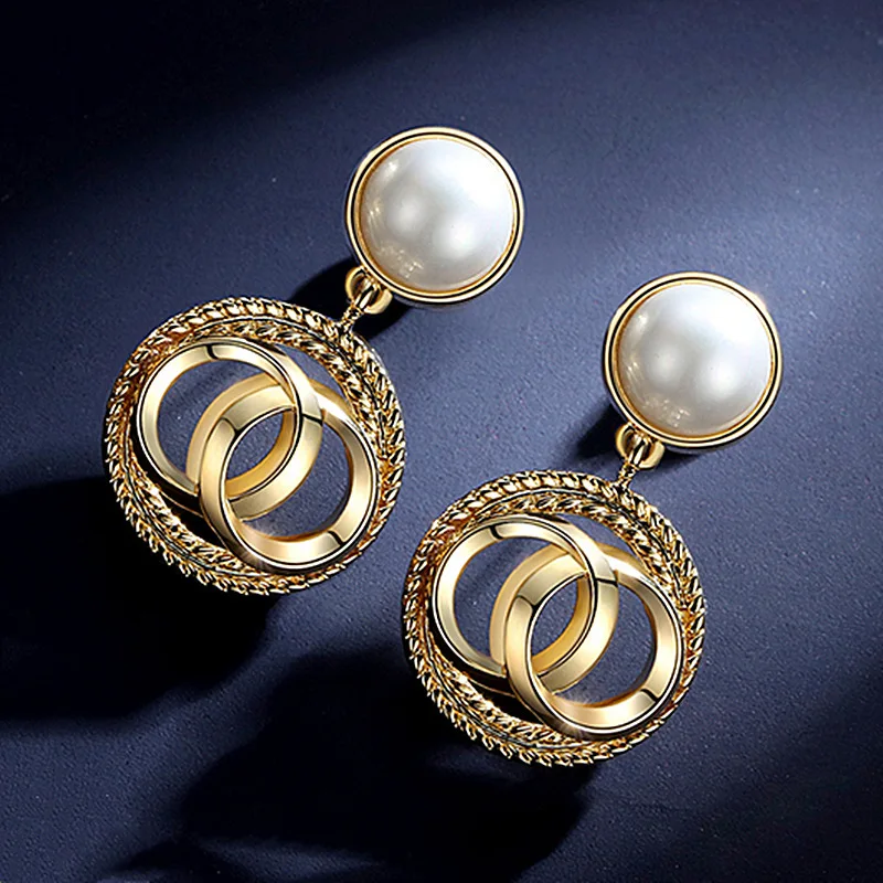 

Women 2019 Drop Earrings Metal Geometric Gold Color Earrings Statement