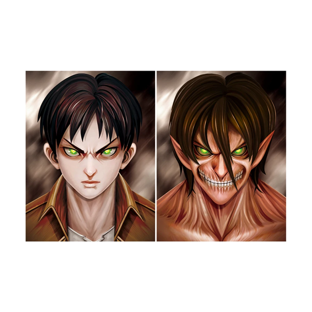 

Attack on Titan artwork 3D anime posters wall decor 3D triple transition home decor wall stickers anime art, Multiple colours