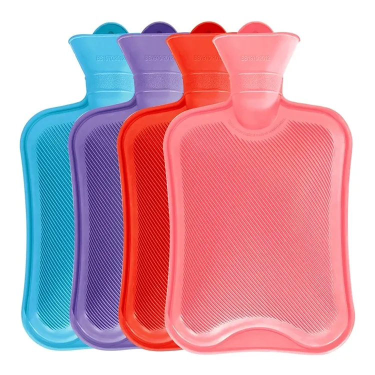 
hot water bottle nature rubber pvc 2000ml 1500ml 1000ml 500ml red green blue cover BS bolsa hot water bag 