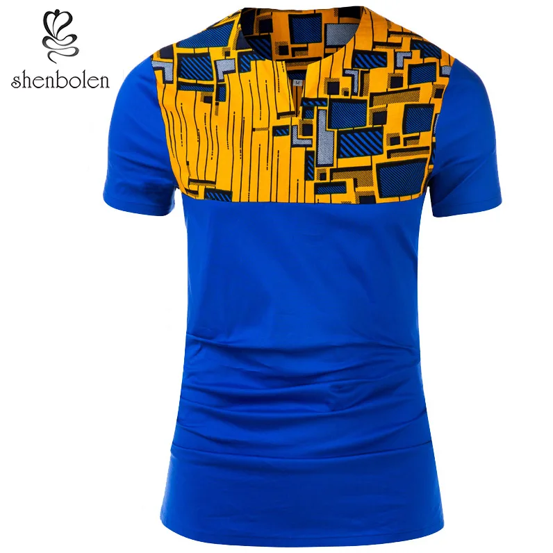 

Wholesale Fashion African Ankara Clothes 100% Cotton Men Summer Traditional Wax Printing Plus Size Short Africa Men T-shirt, Customized color