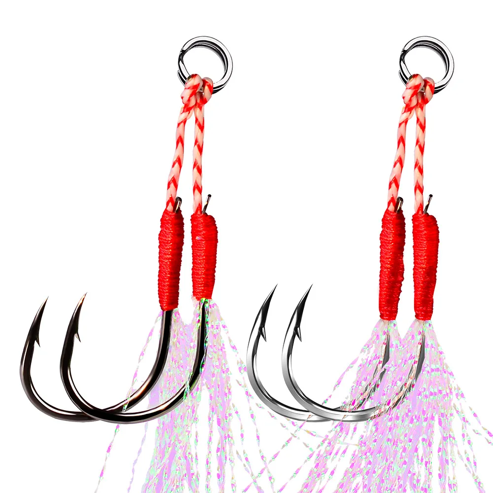 

New Fishing Hooks Set Barbed Single Circle Carp Hook With Thread Feather Roped Sea Fishinhook Fly Fishing Tackle